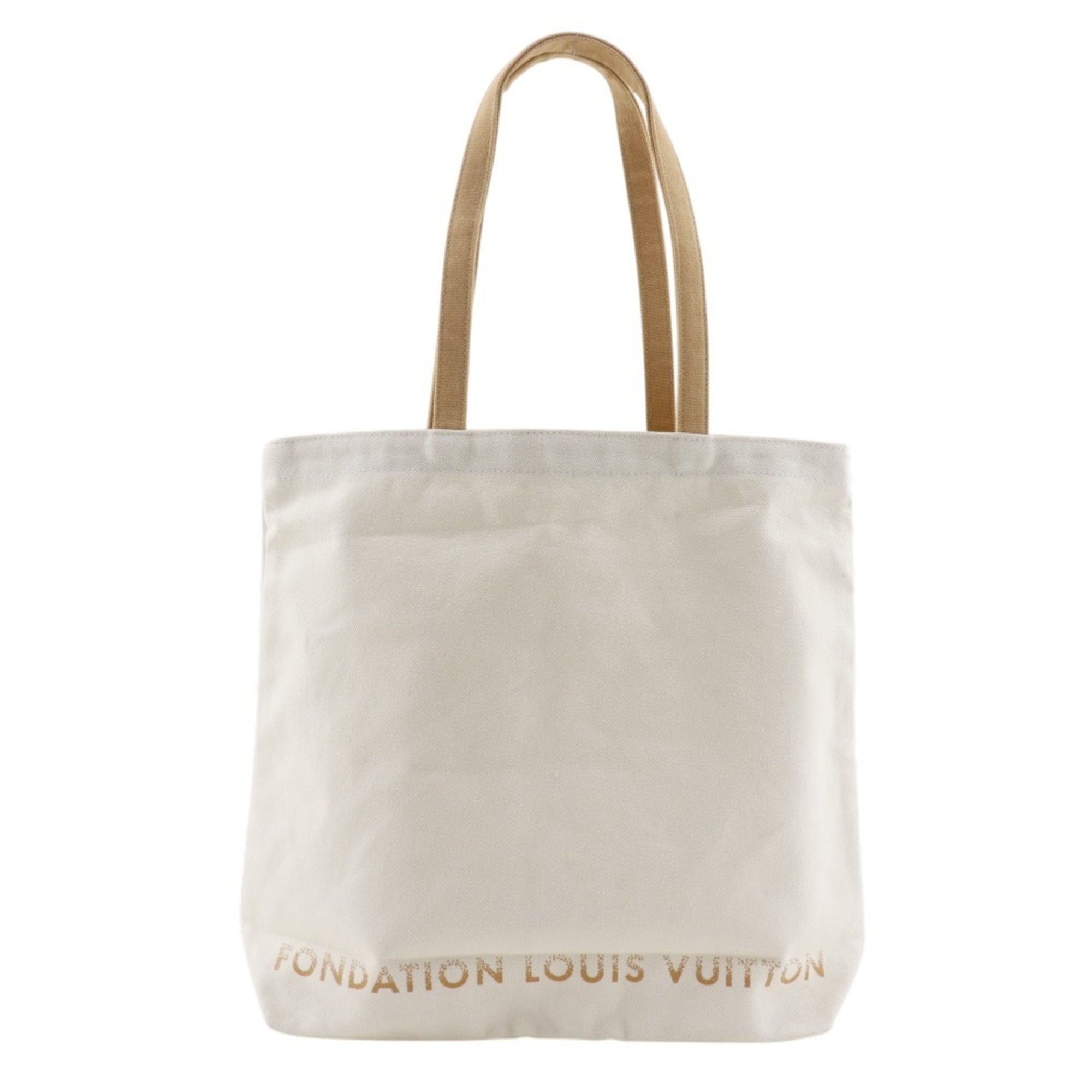 Louis Vuitton White Canvas Tote Bag Pre-Owned