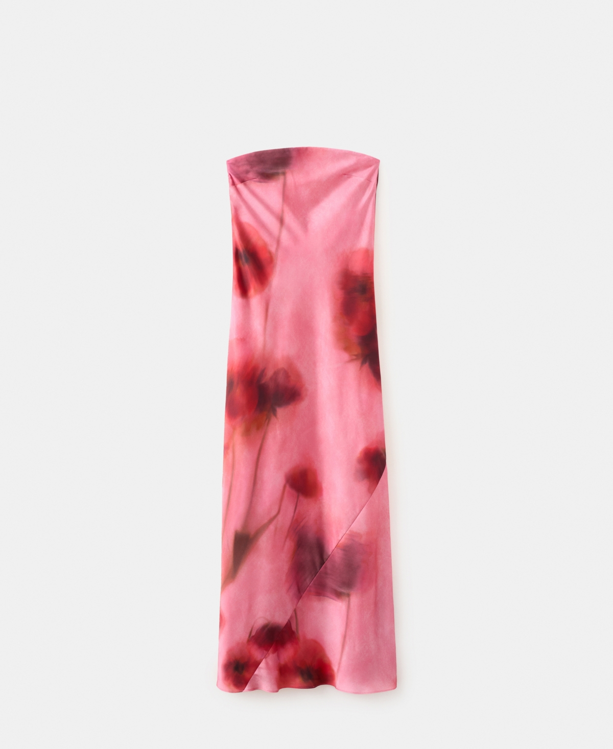 Women's Strapless Floral Dress - Pastel Pink