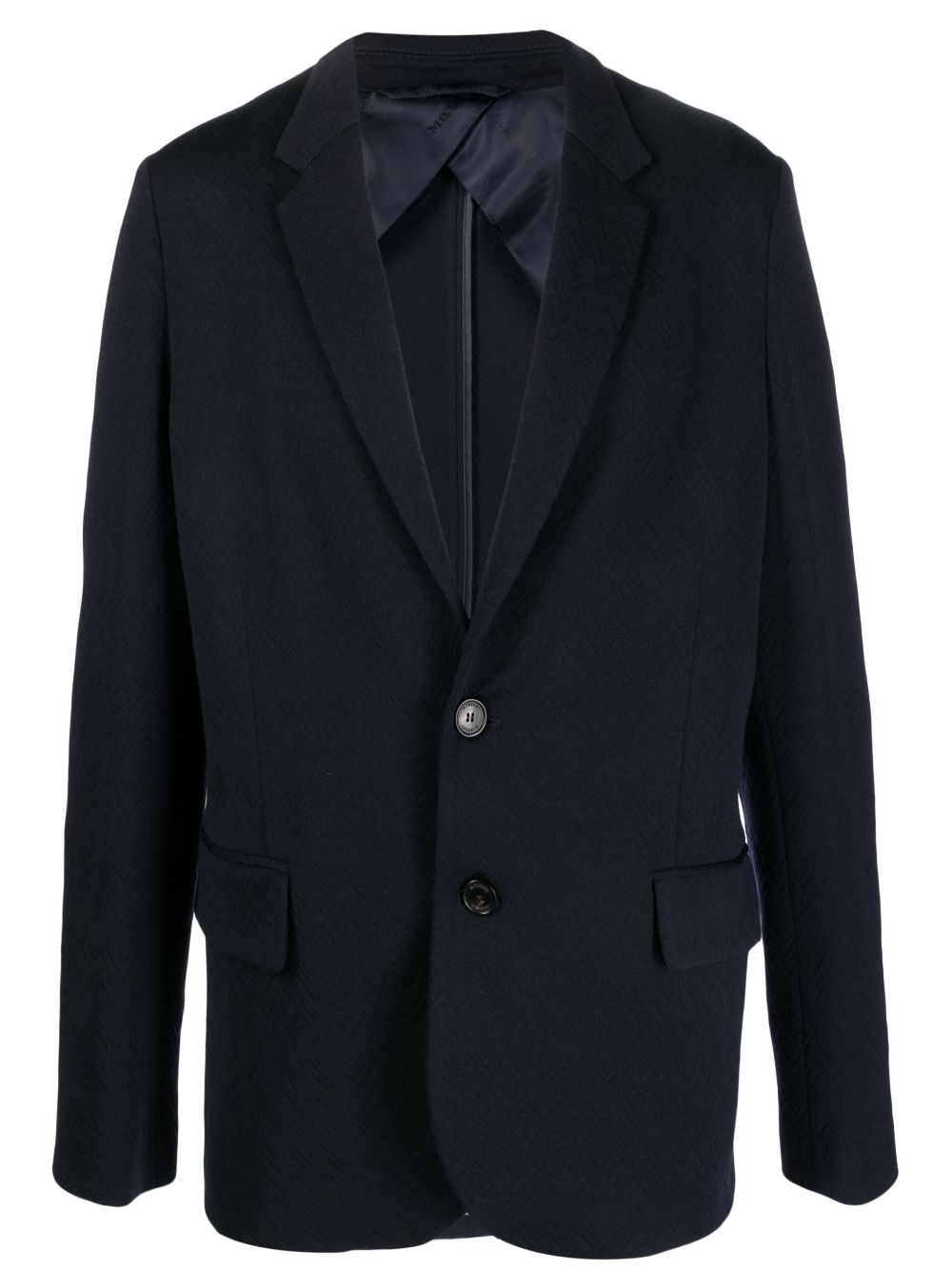 Notched-lapel single-breasted blazer - Blue