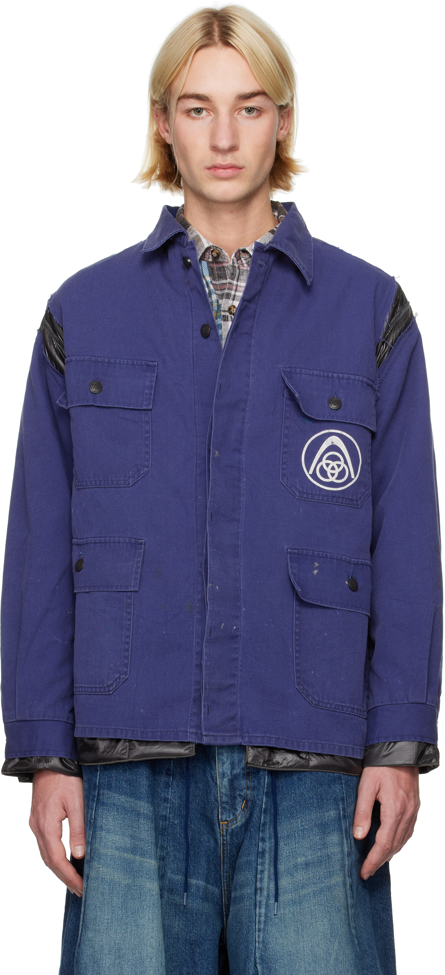 NEEDLES Blue Covered Jacket