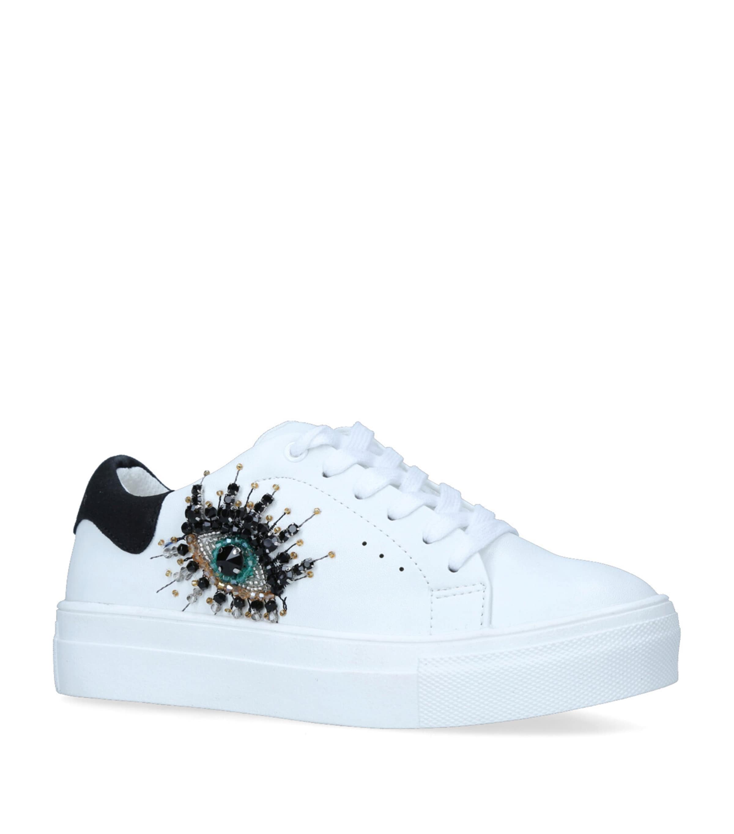 Leather Embellished Eye Sneakers