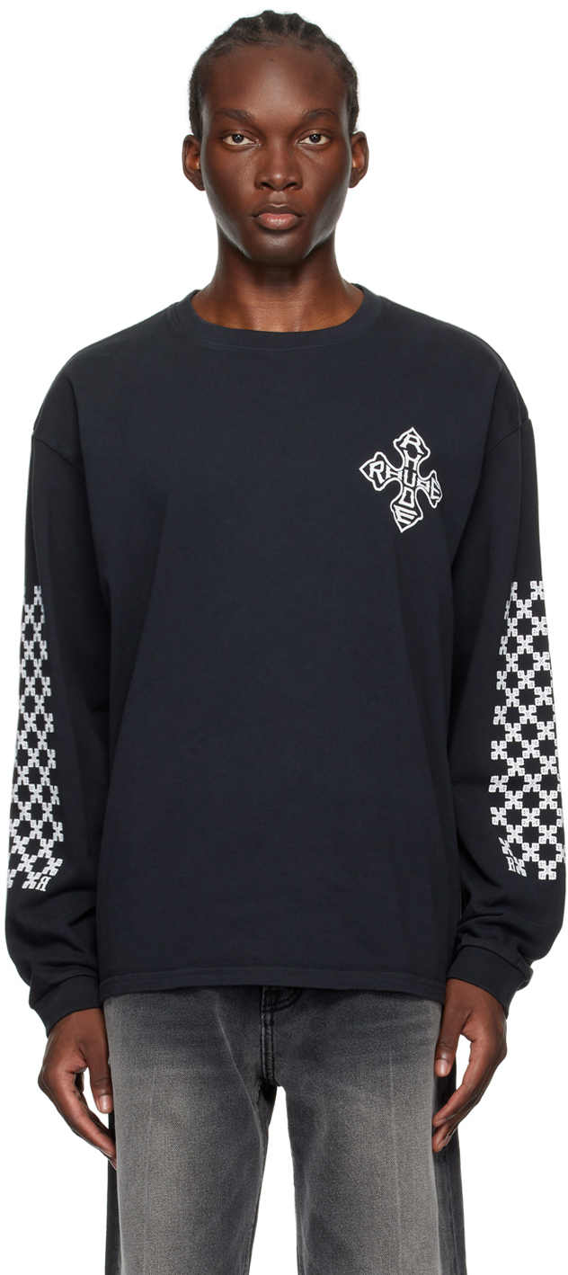 Rhude Black Cross Long Sleeve T-Shirt