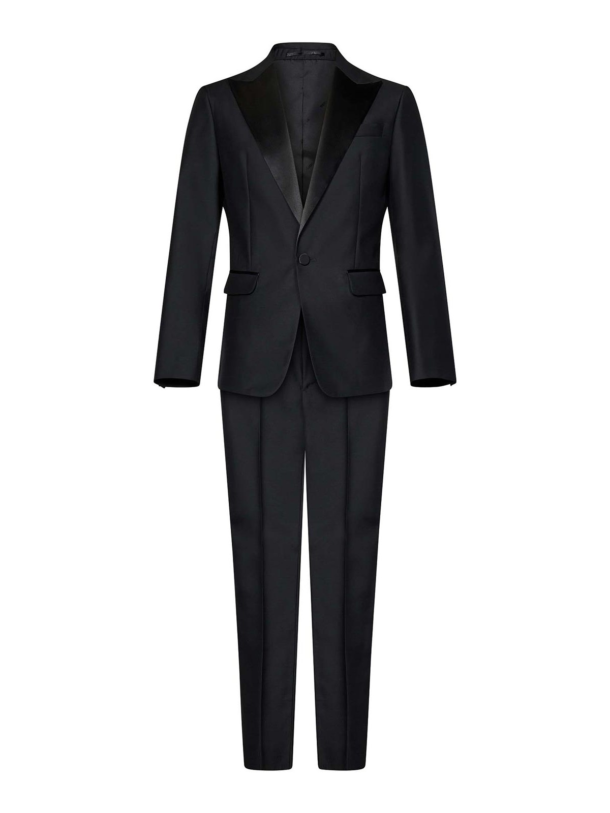 London Suit In Black Wool
