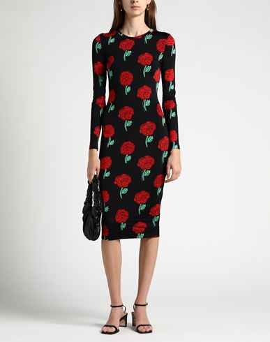 Woman Midi dress Black Size 10 Viscose, Elastane