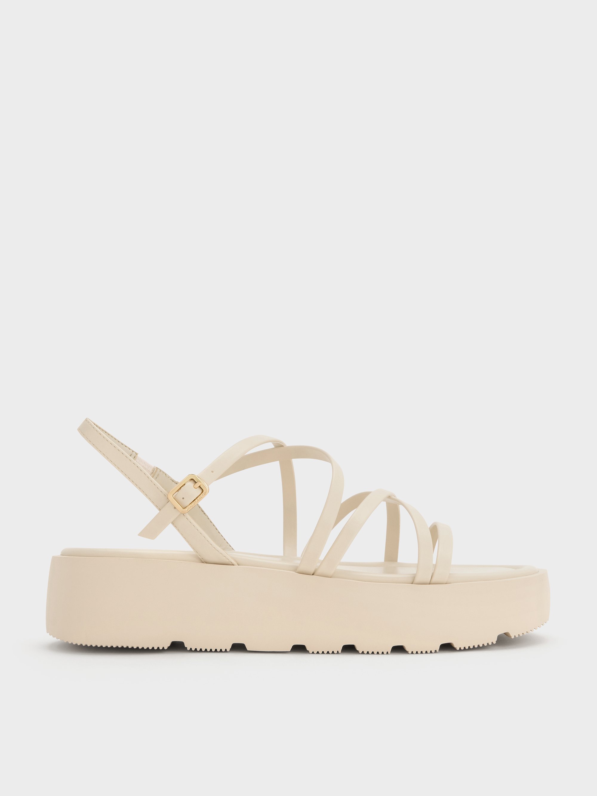 Charles & Keith - Strappy Ridged-Sole Flatform Sandals