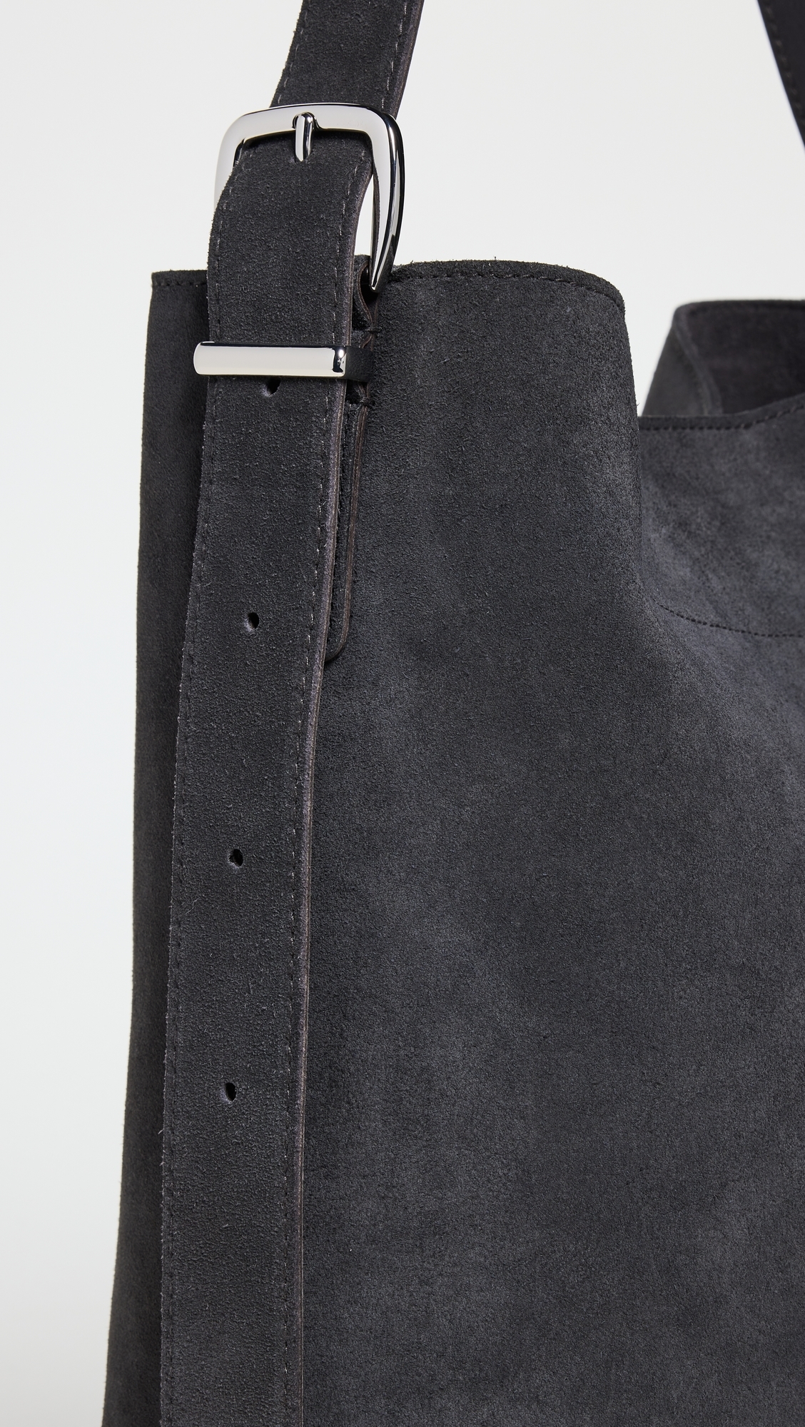 Essentials Bucket Tote Suede Charcoal Suede One Size