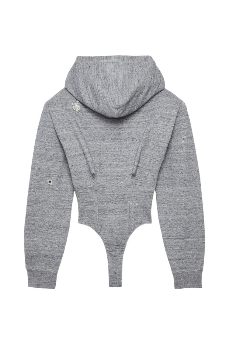 Grey Graphic Hood Sweatshirt