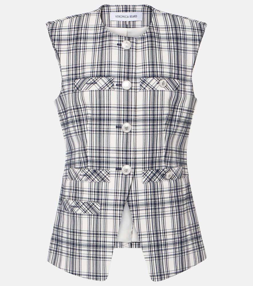 Tamara plaid cotton-blend vest