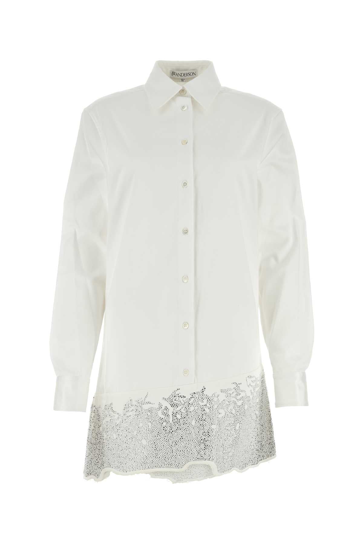 Glitter Shirt Dress — White