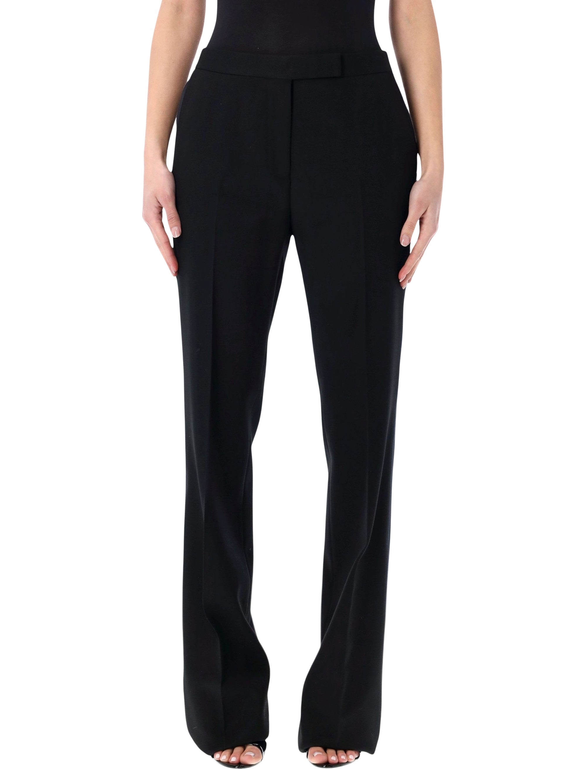 BI-COLOR SHARP GRAIN de POUDRE TAILORED TUXEDO STRAIGHT PANTS