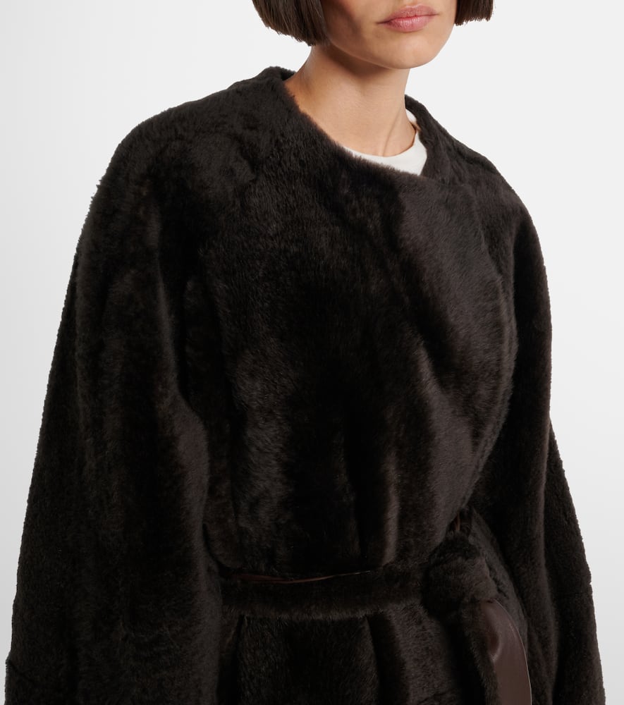 Madelina belted shearling coat