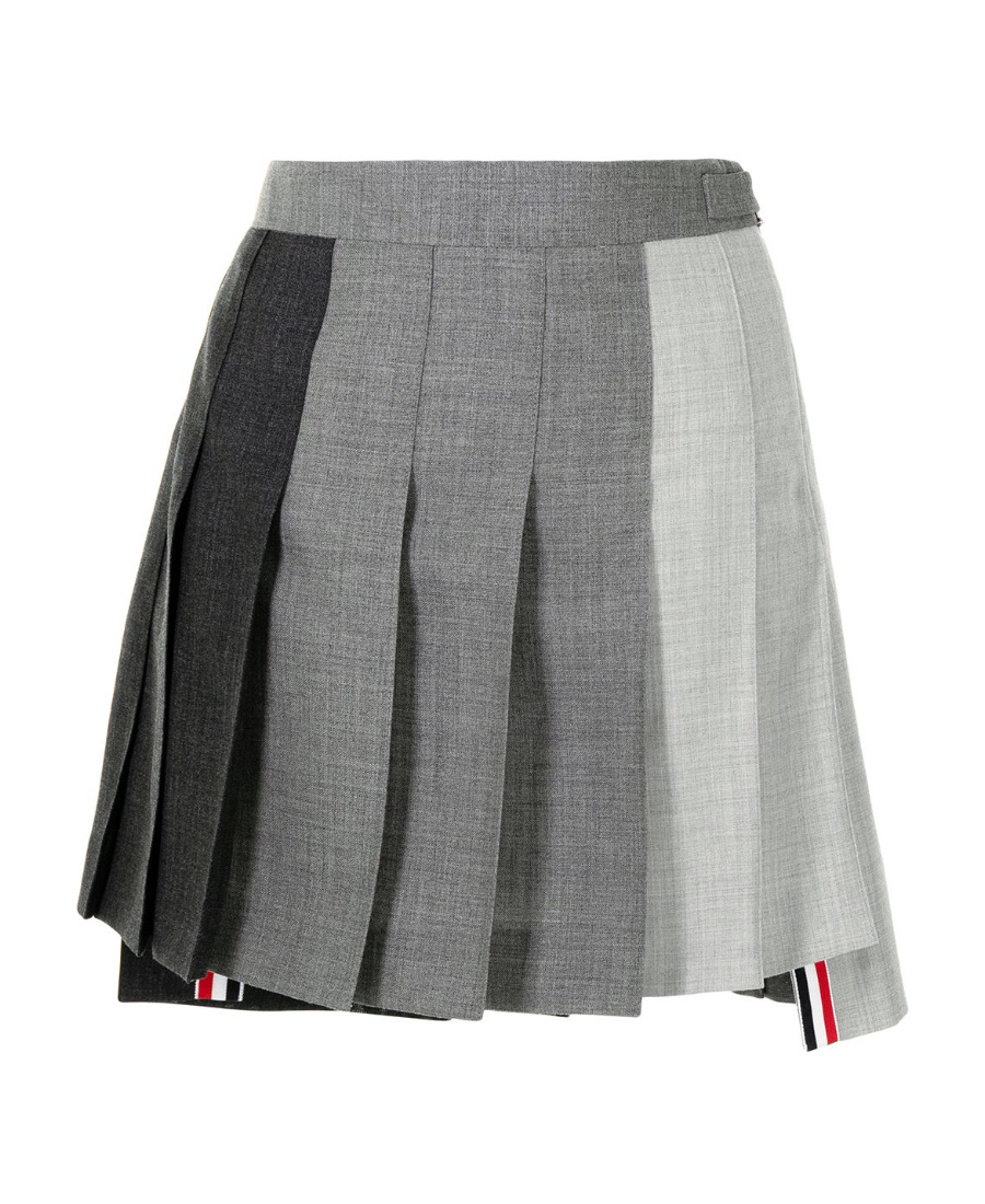 Dropped back pleated mini skirt