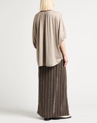 Woman Sweater Khaki Size M Cashmere, Silk, Brass