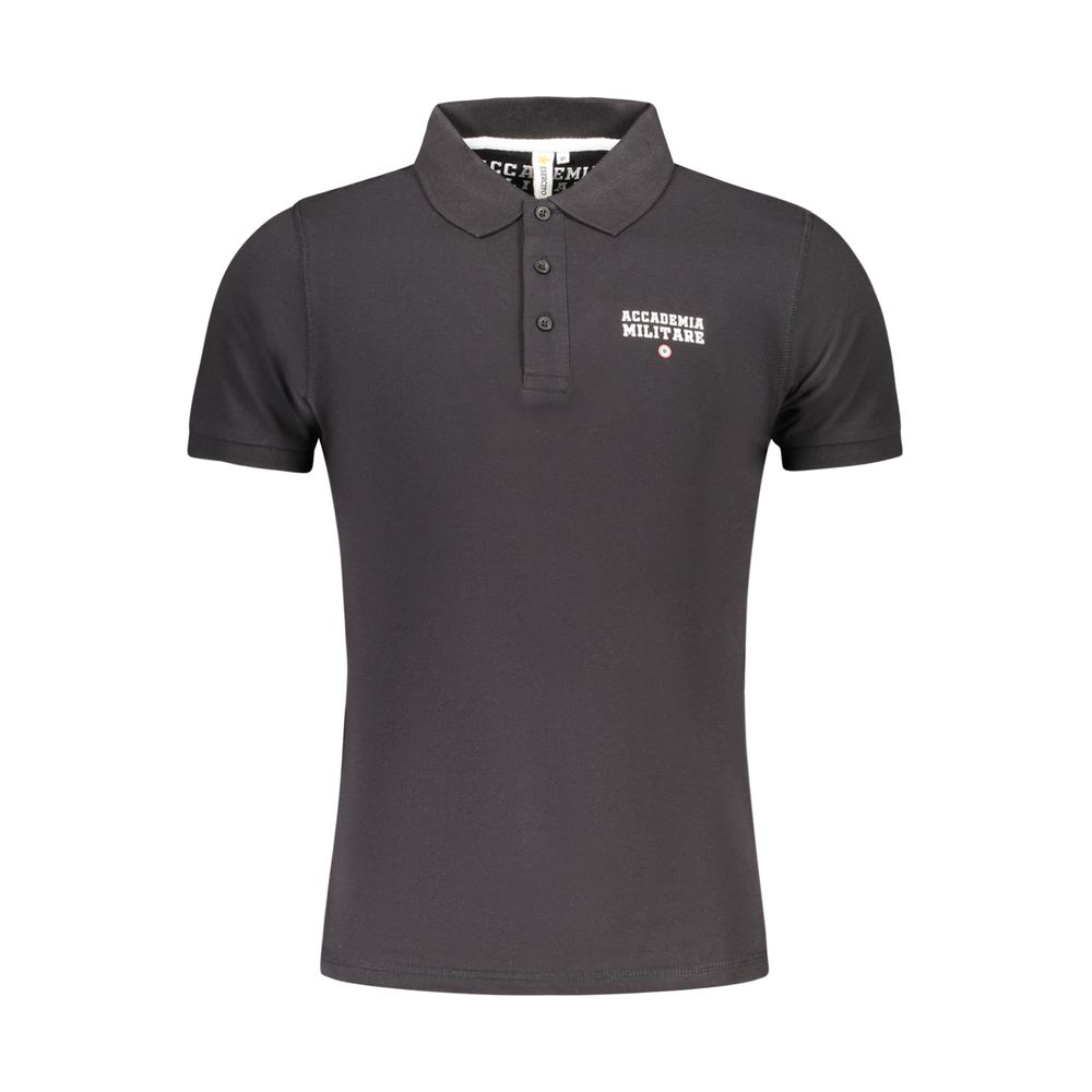 Accademia Militare Black Cotton Men Men's Polo