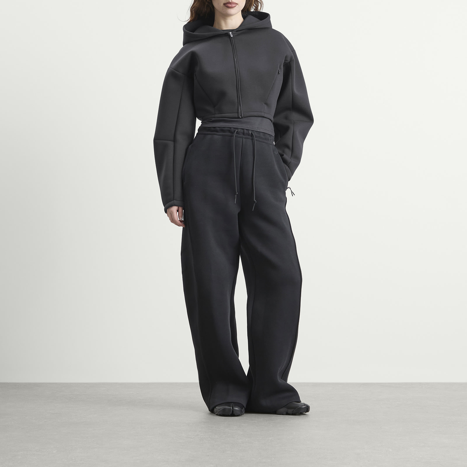 Women's Fleece Hoodie in Black/Anthracite