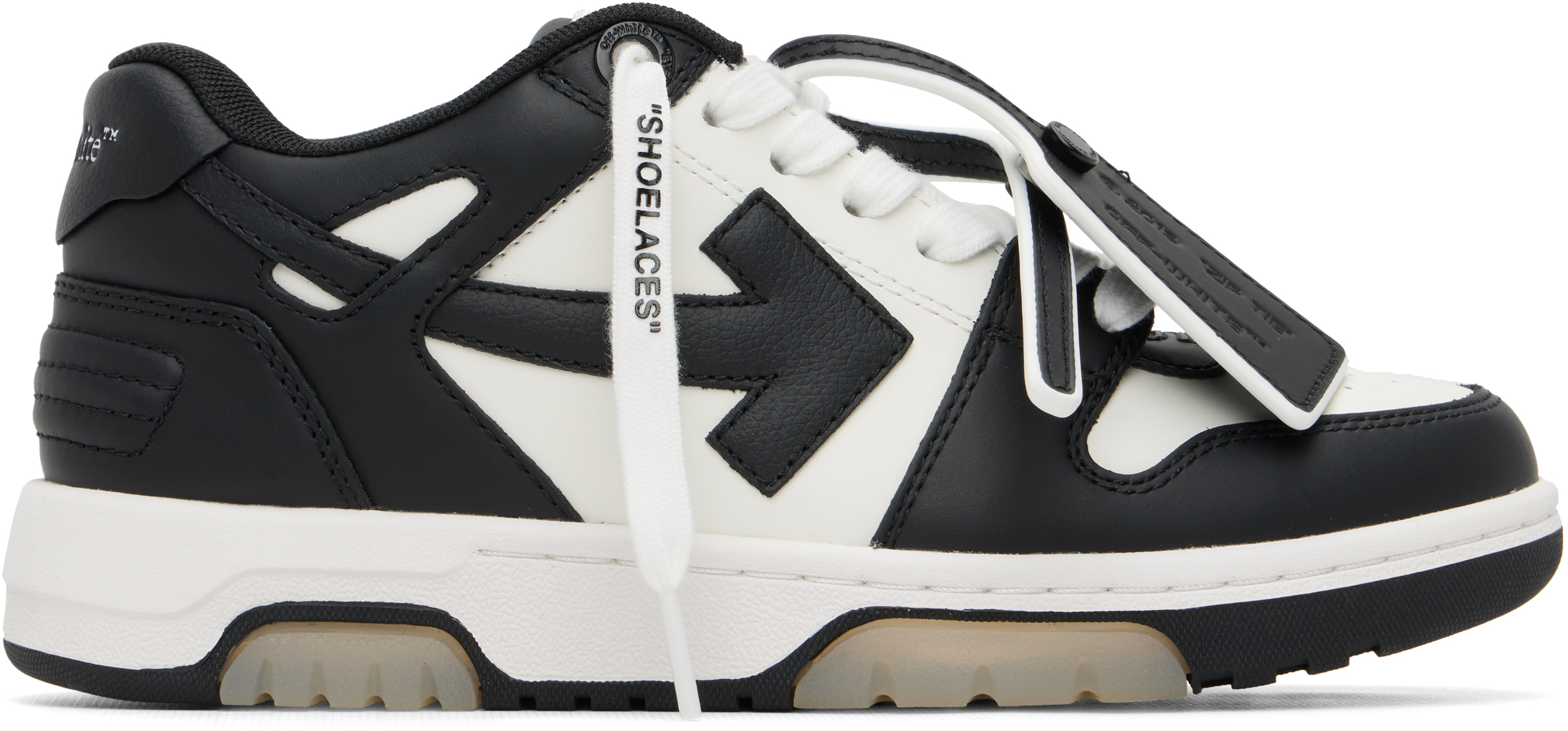 Black & White 'Out Of Office' Calf Leather Sneakers