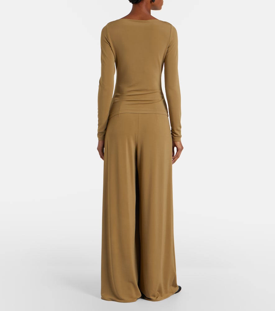 Bermuda pleated wide-leg pants