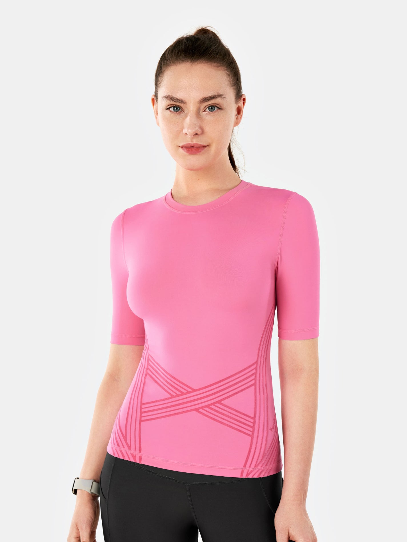 PowerBand Resistance Short Sleeve T-shirt - Sugar Pink