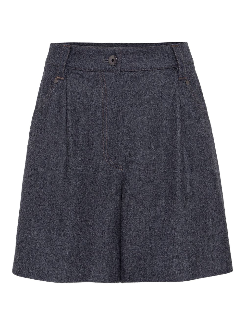 Virgin wool knee-length shorts - Grey