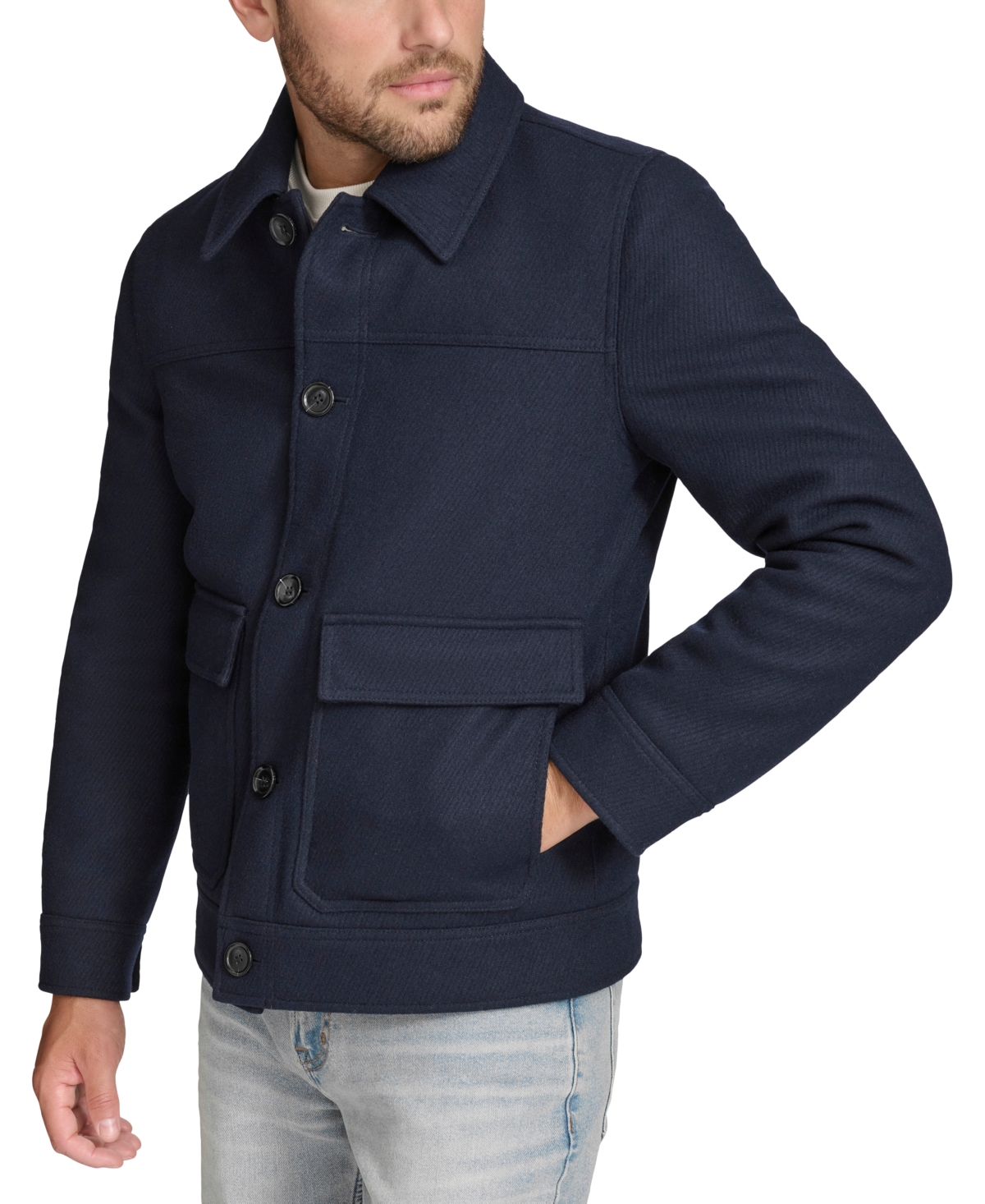 Men's Warwick Twill Chore Shirt Jacket - Navy