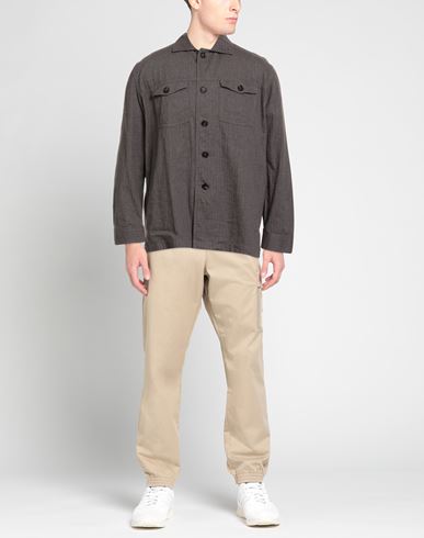 Man Shirt Taupe Size M Cotton