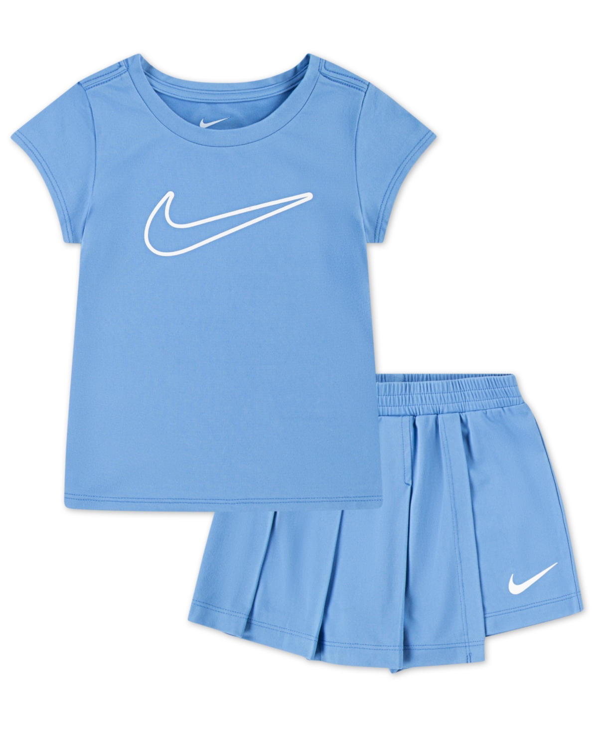 Toddler Girls 2-Piece All Day Play Skort Set - Blue beyond