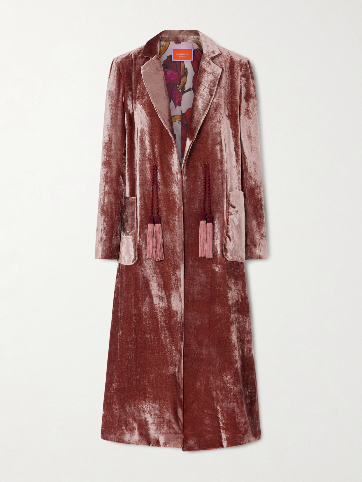 Tasseled Velvet Coat - Pink