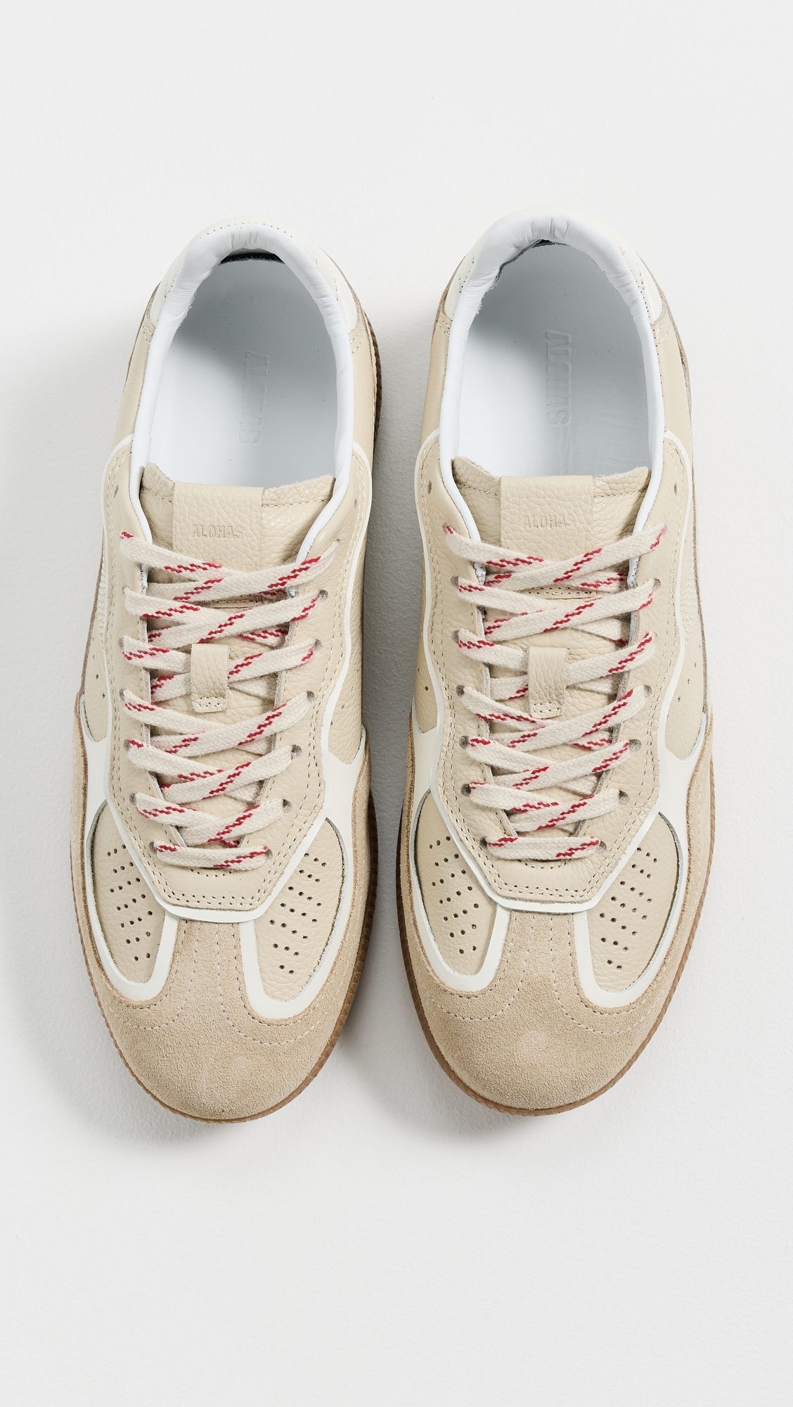 Tb.490 Rife Grain Cream Leather Sneakers Cream