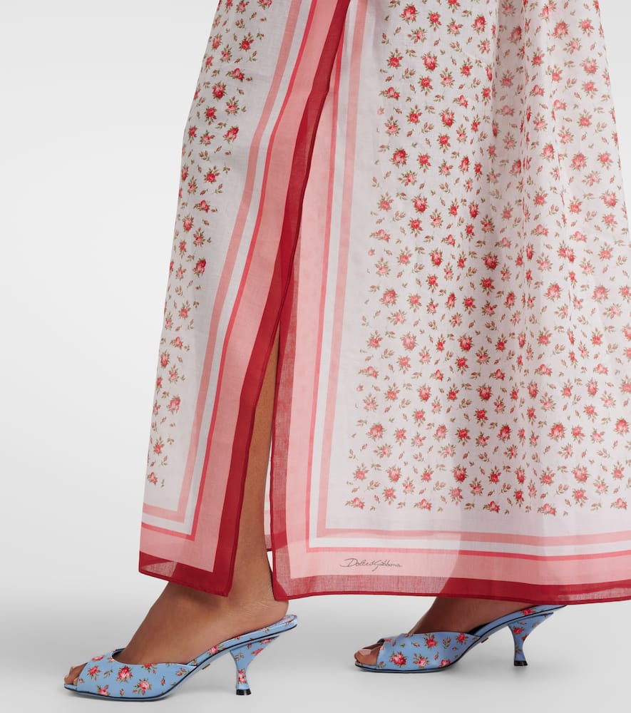 Floral cotton beach cover-up