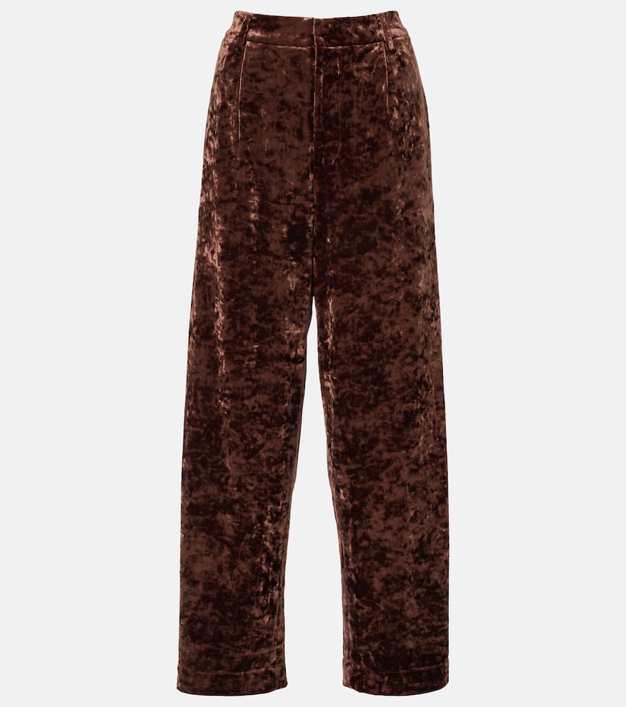 Velvet straight pants