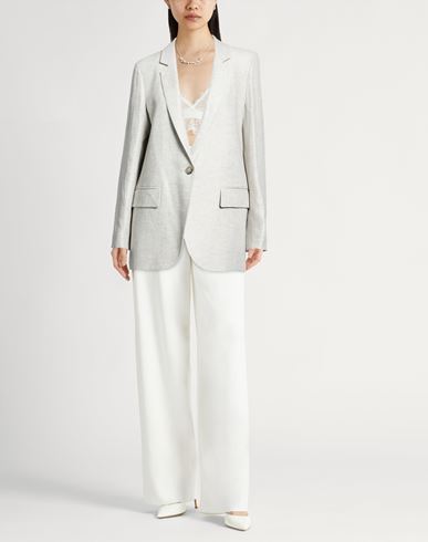 Easy Woman Blazer Grey Size 6 Linen