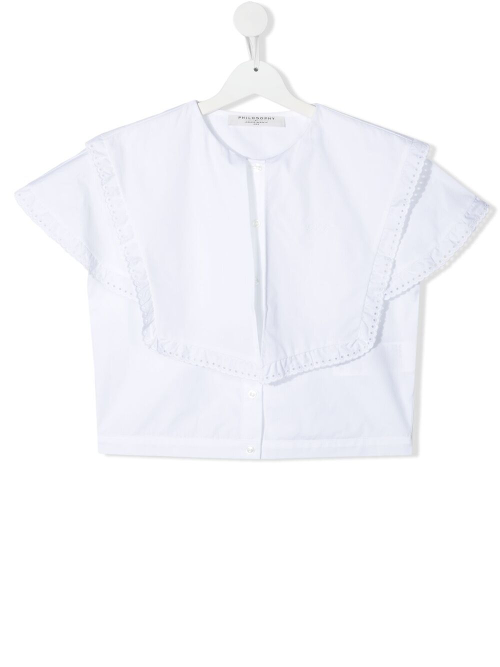 Philosophy Di Lorenzo Serafini Kids TEEN ruffle-trimmed cotton shirt - White