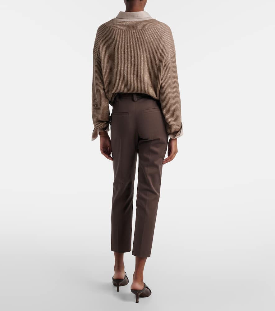 Monili cotton-blend slim pants