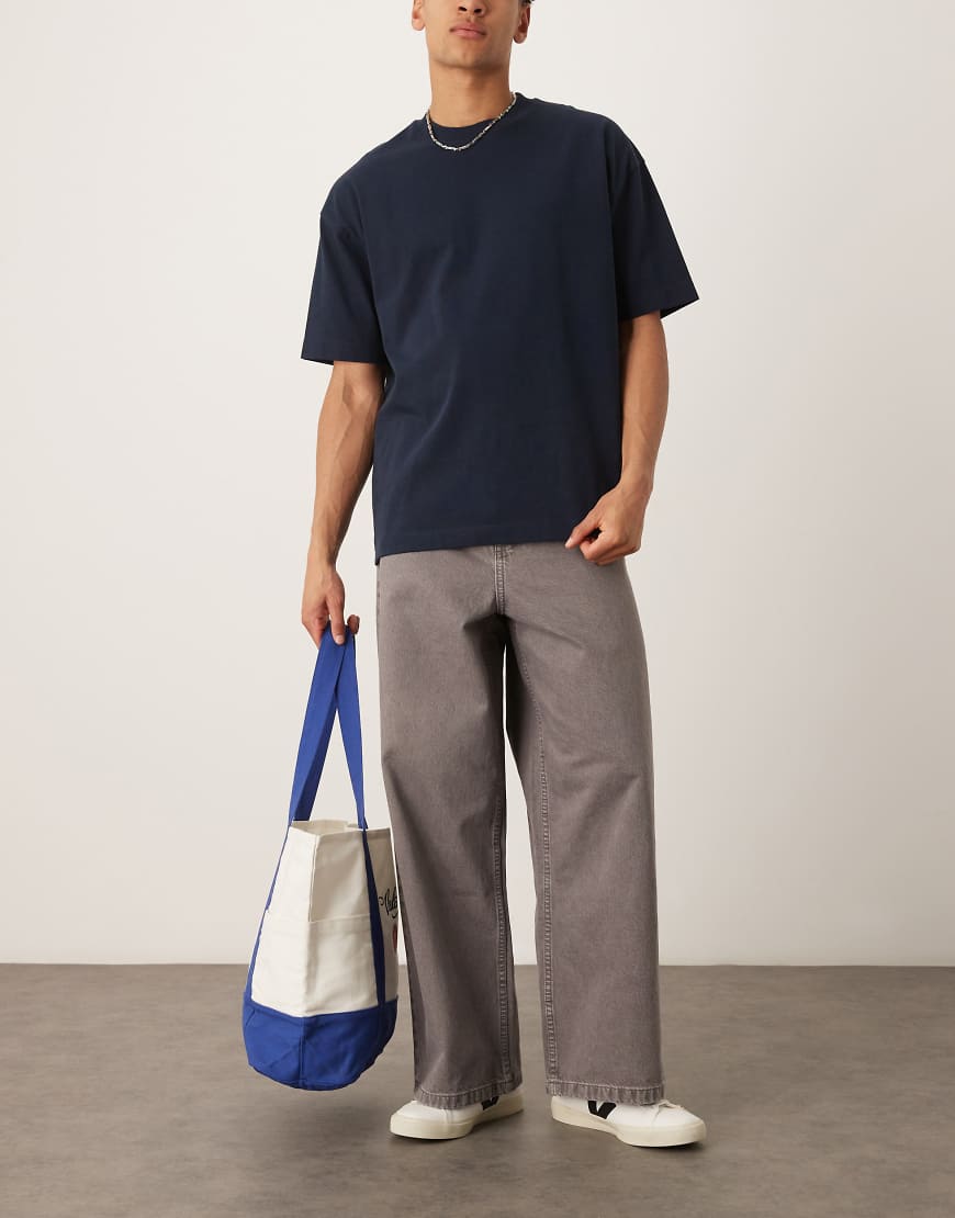 ASOS DESIGN super baggy jeans in dark gray wash