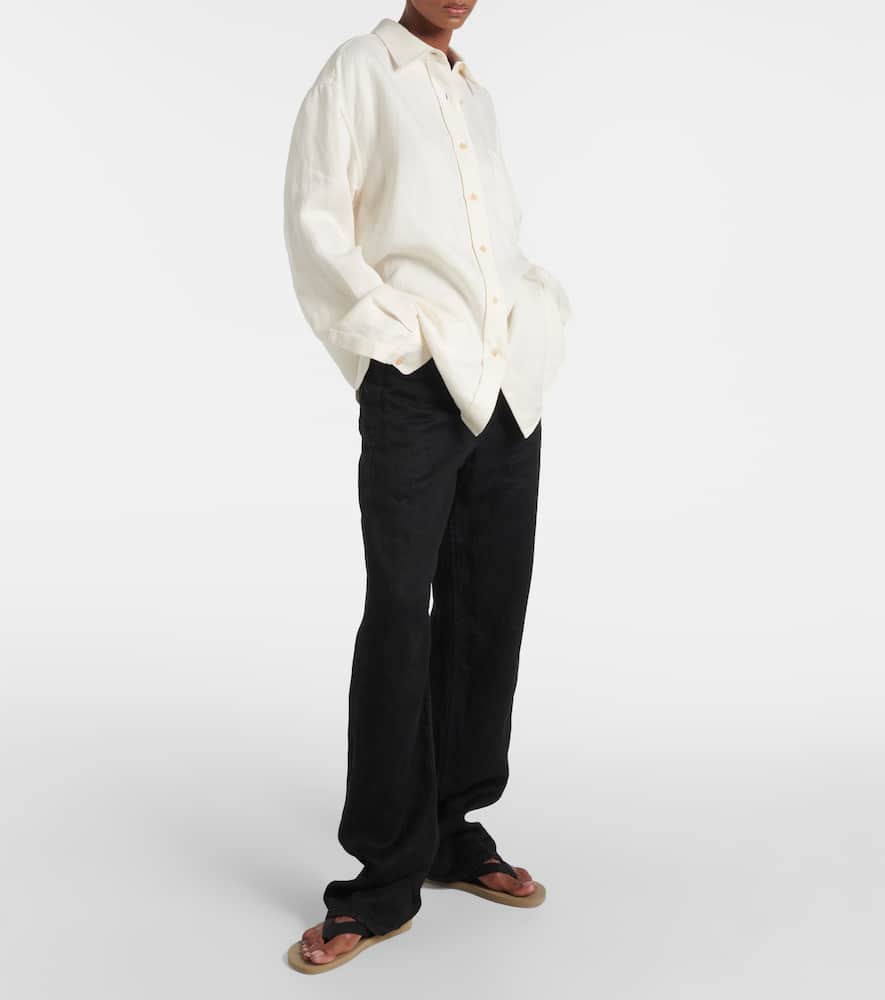 The Row Tarley linen straight jeans