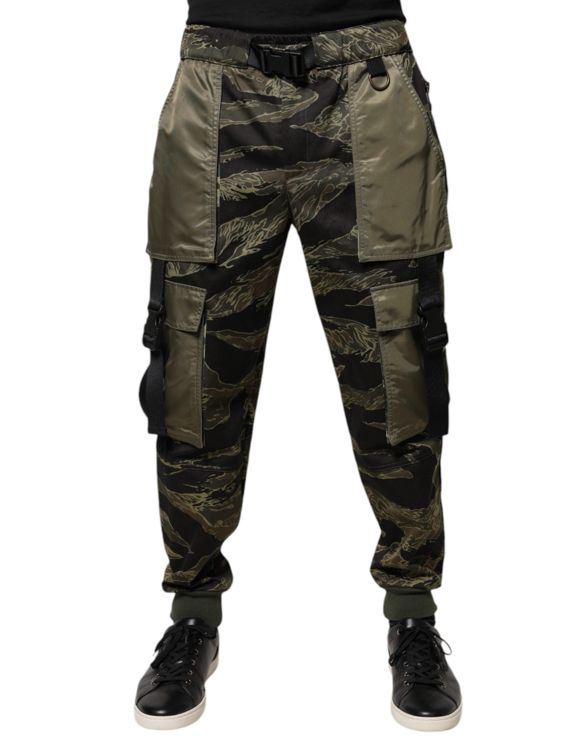 Mixed Camo Cargo Pants — Green