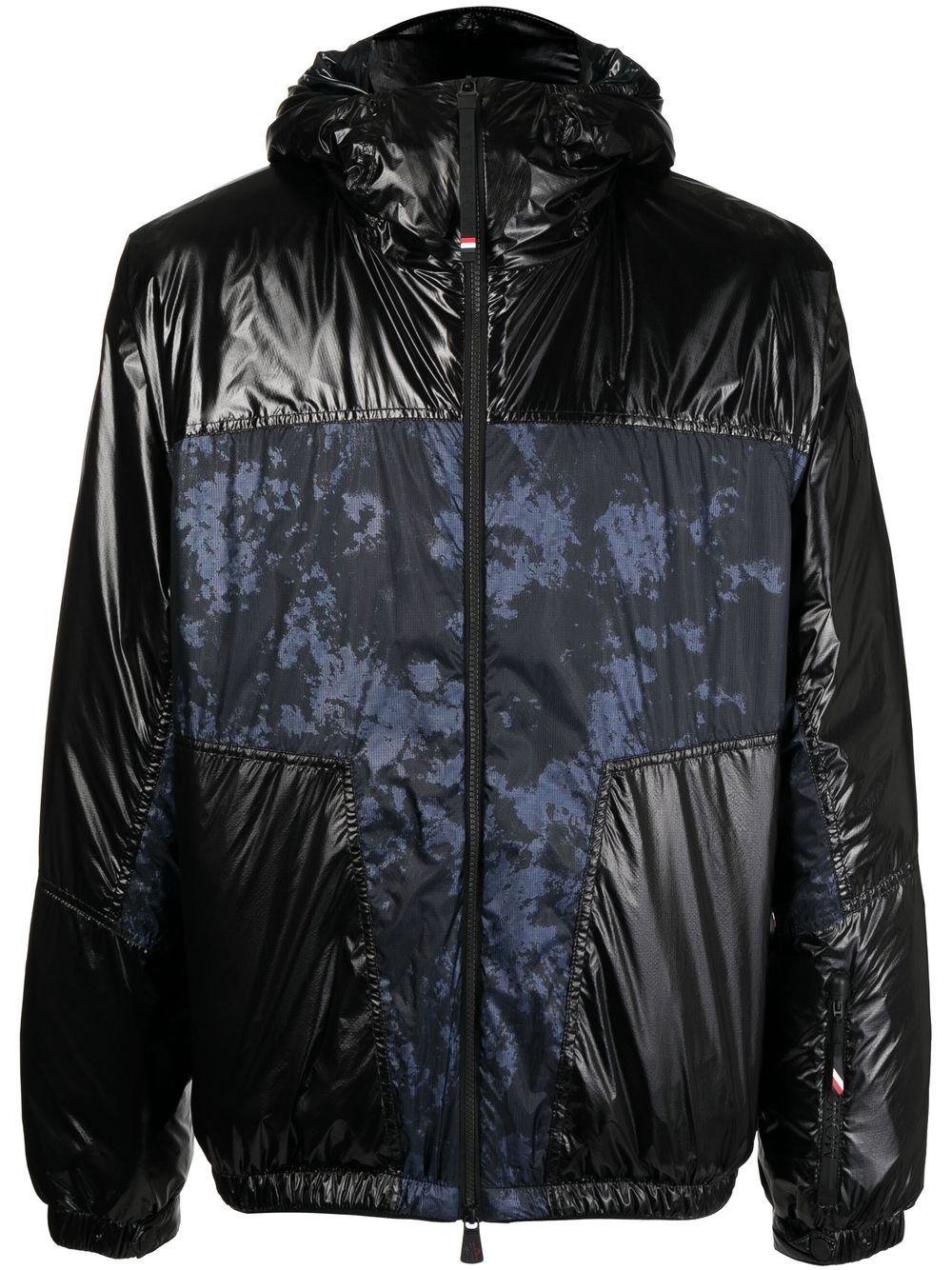Panelled hooded puffer jacket - Black