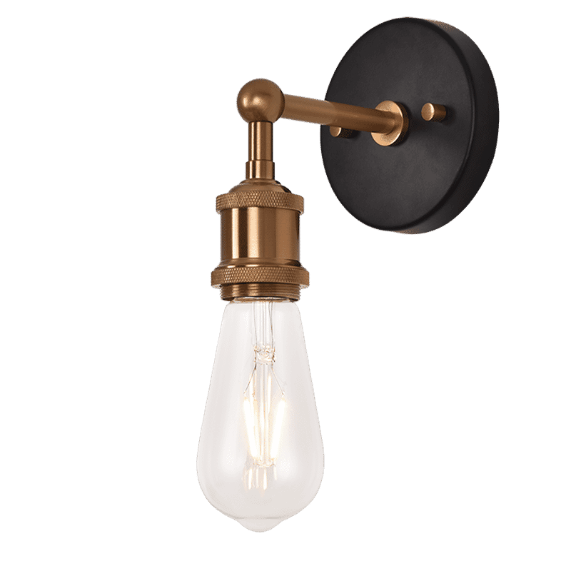 Aged Gold Brass One Light Wall Sconce from the Bulstrode'S Workshop Collection