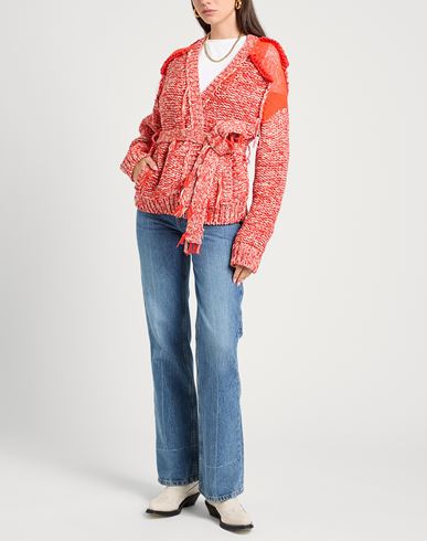 Aviù Woman Cardigan Orange Size 6 Virgin Wool, Acrylic, Polyamide, Mohair wool
