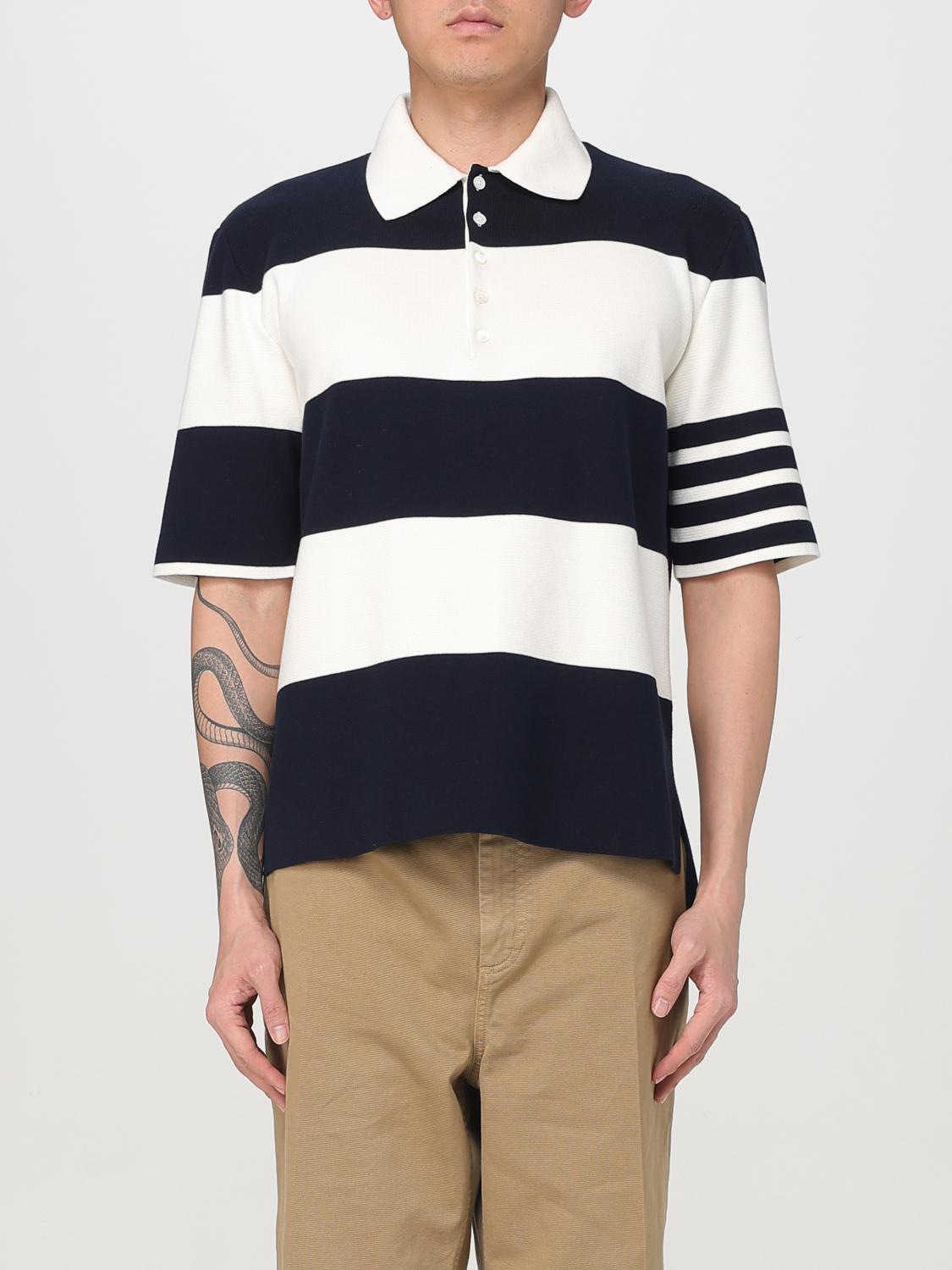Striped polo shirt - White