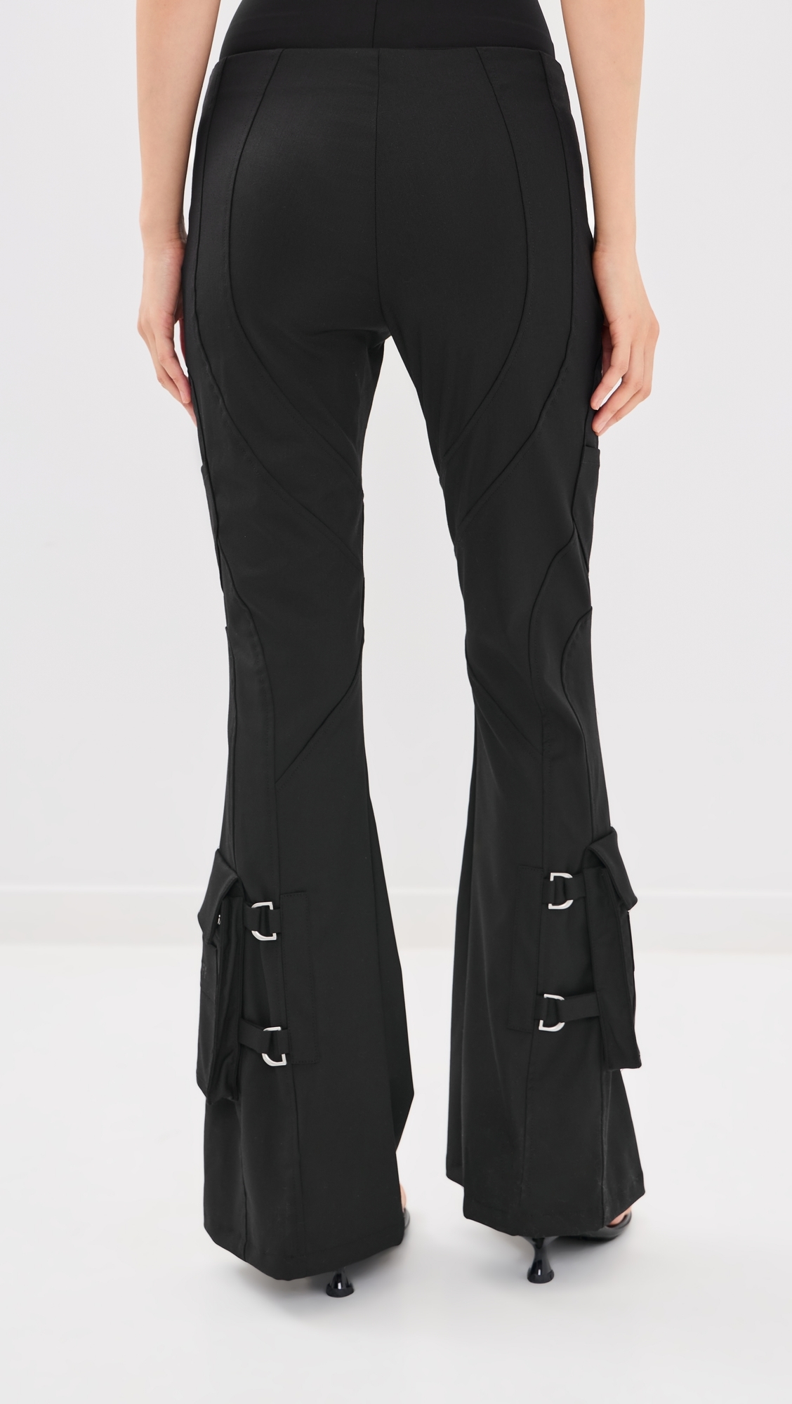 Wool Flare Pants Black
