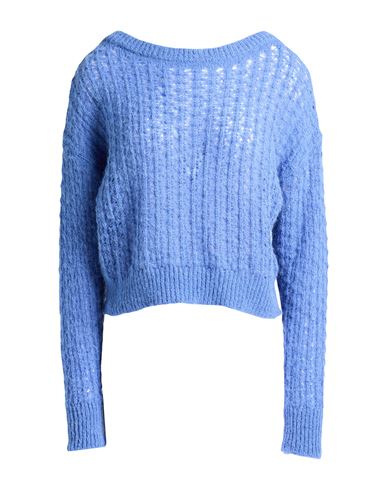 Alysi Woman Sweater Pastel blue Size L Alpaca wool, Polyamide