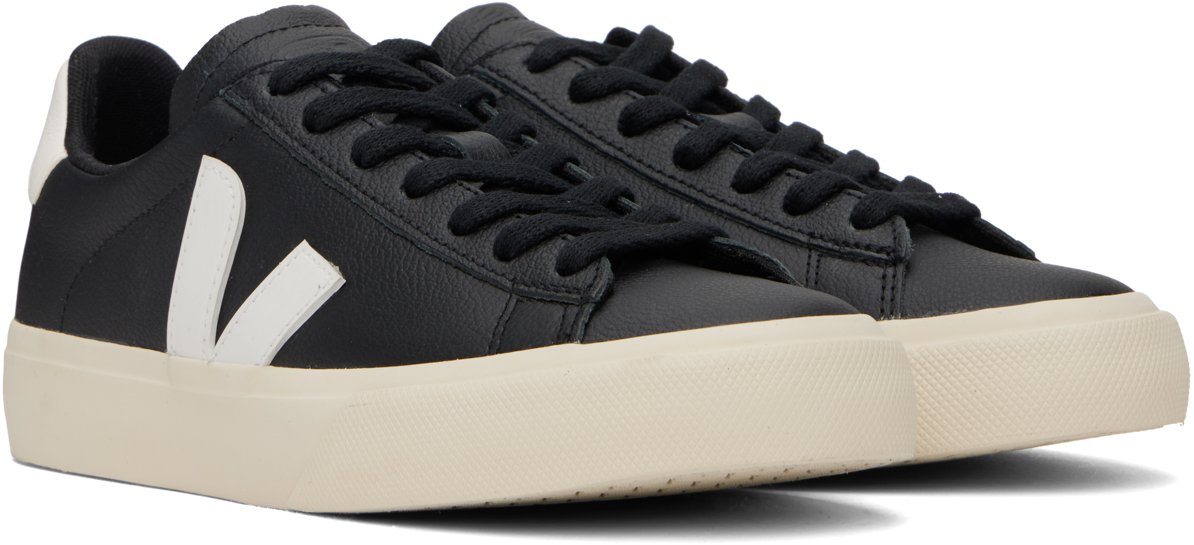 VEJA Black & White Campo Leather Sneakers