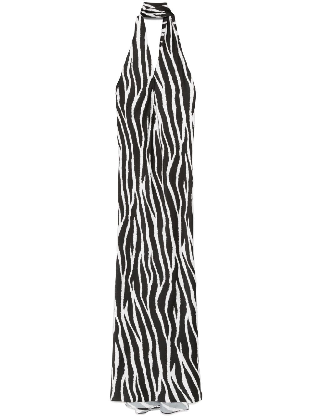Zebra-print maxi dress - Black
