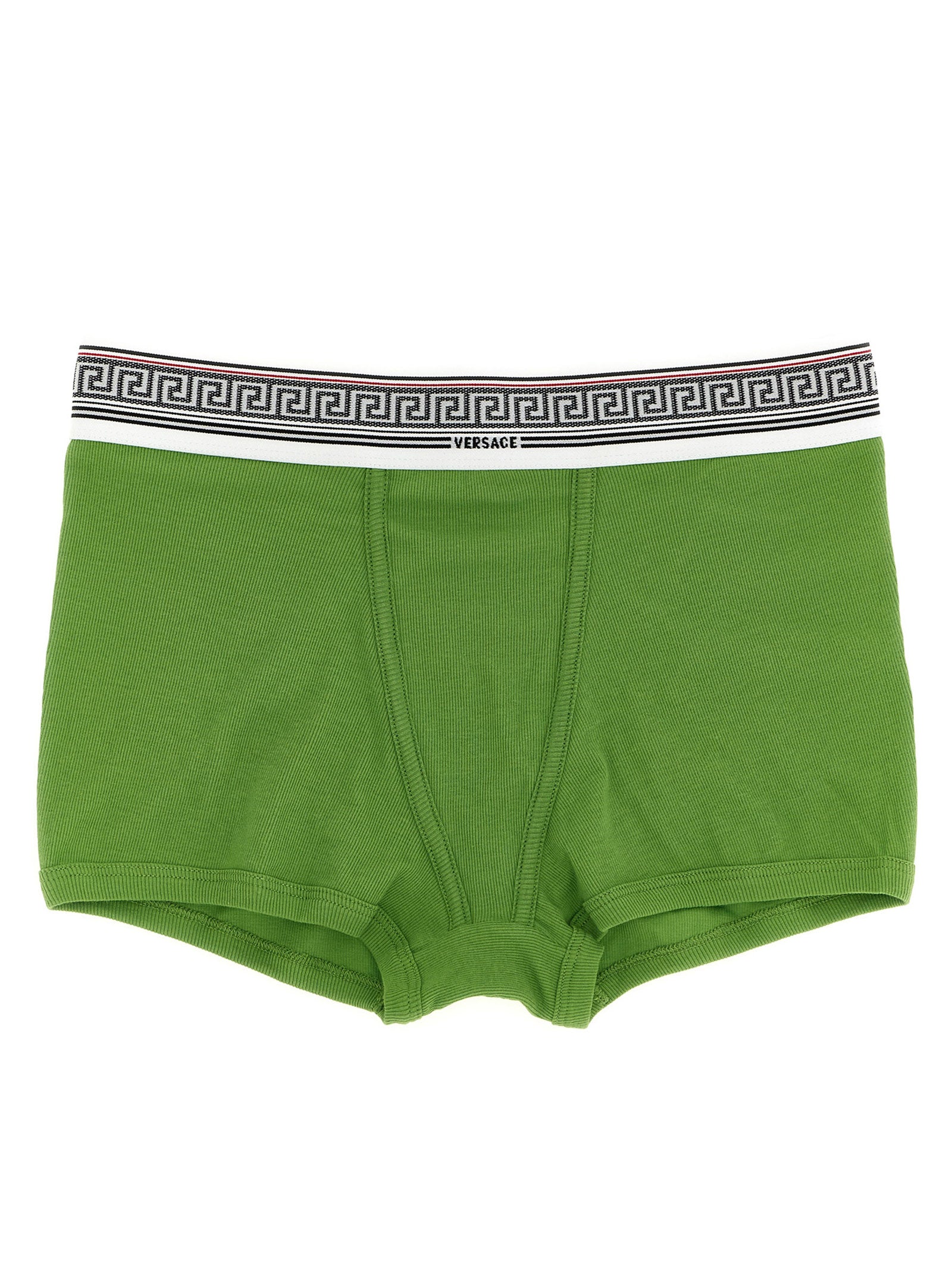 Stretch Cotton Ribbed Briefs — Green