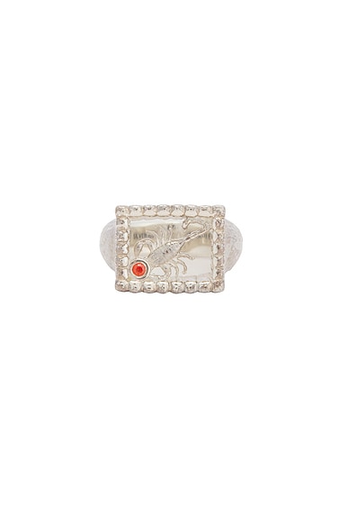 MAPLE Scorpio Signet Ring in Metallic Silver. 9. Also
