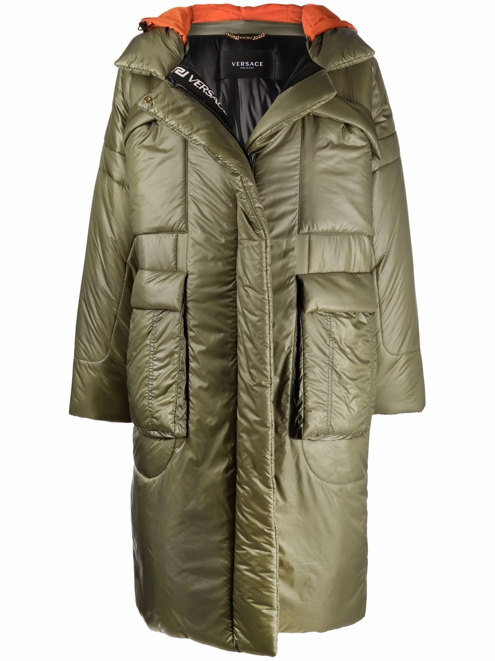 Hooded puffer coat - Green