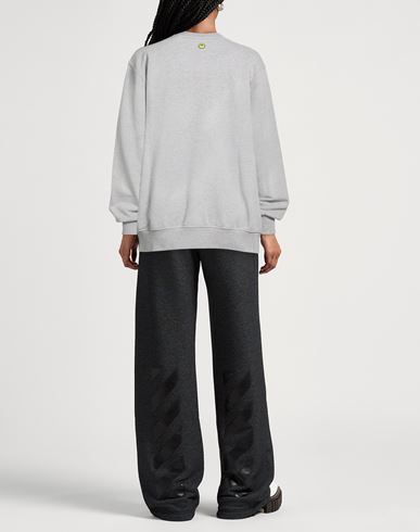 Woman Sweatshirt Grey Size L Cotton, Polyester