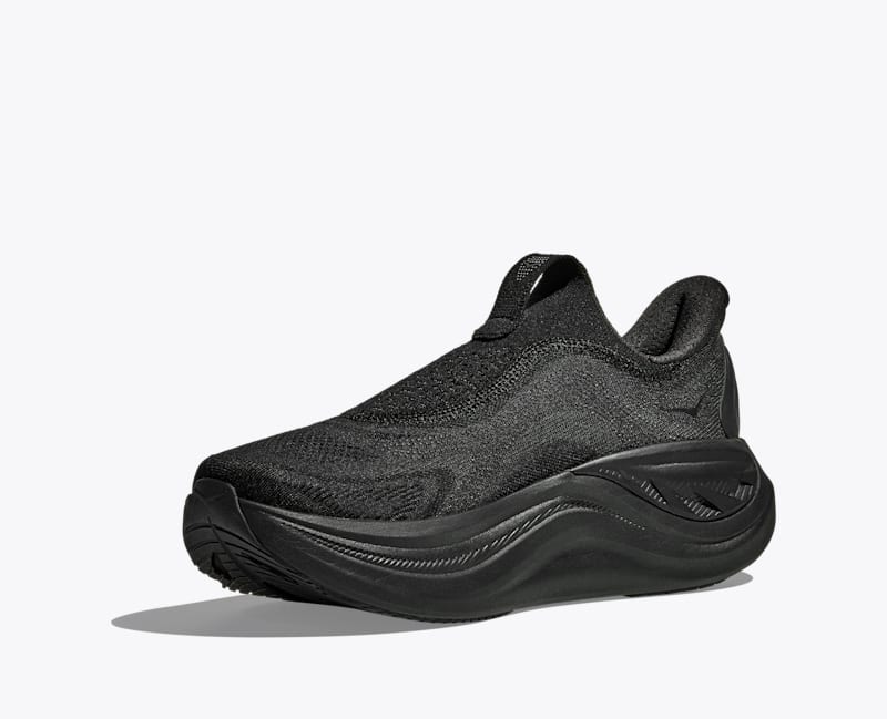 HOKA Women's Skyward Laceless Shoes in Black/Black