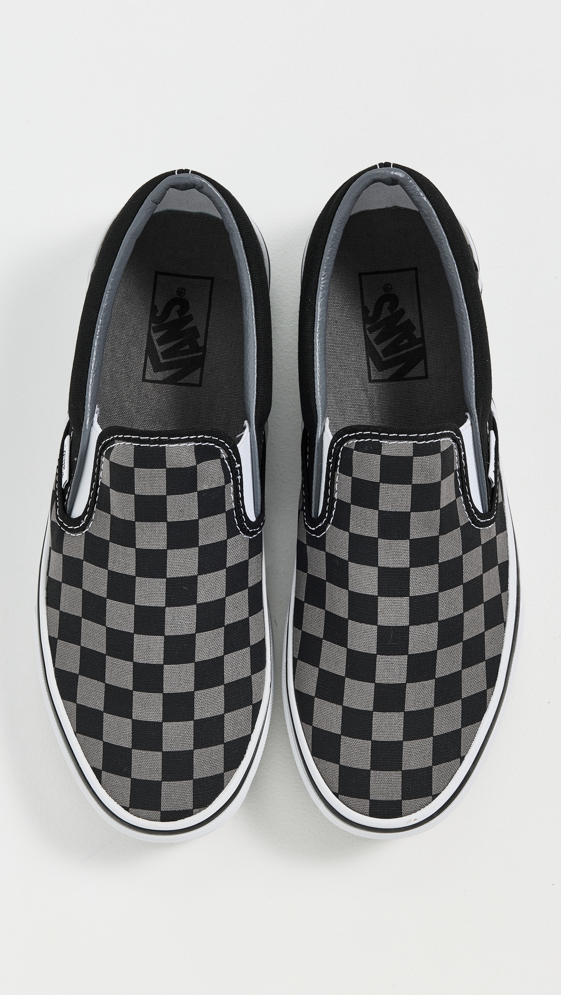 Classic Slip On Unisex Sneakers Black/Pewter Checkerboard W